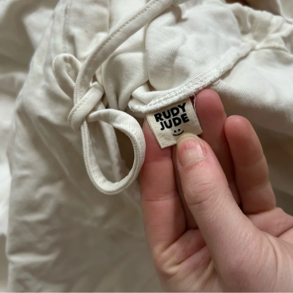 Rudy Jude The Peter Shirt Organic Cotton xs white collared drawstring - Picture 7 of 9